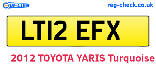 LT12EFX are the vehicle registration plates.