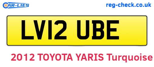 LV12UBE are the vehicle registration plates.
