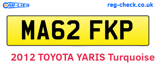 MA62FKP are the vehicle registration plates.