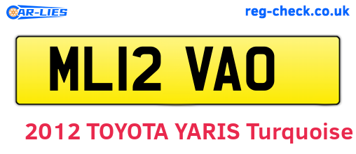 ML12VAO are the vehicle registration plates.