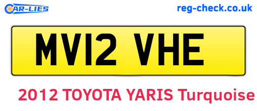 MV12VHE are the vehicle registration plates.