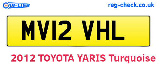 MV12VHL are the vehicle registration plates.
