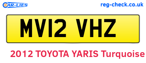 MV12VHZ are the vehicle registration plates.