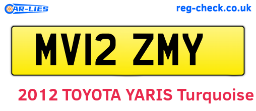 MV12ZMY are the vehicle registration plates.