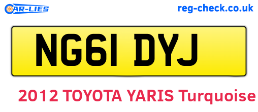 NG61DYJ are the vehicle registration plates.