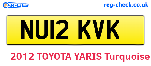 NU12KVK are the vehicle registration plates.