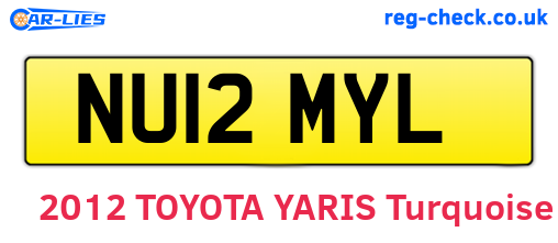 NU12MYL are the vehicle registration plates.