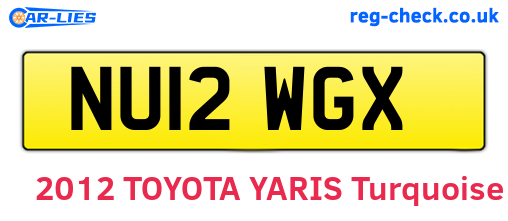 NU12WGX are the vehicle registration plates.