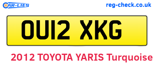OU12XKG are the vehicle registration plates.