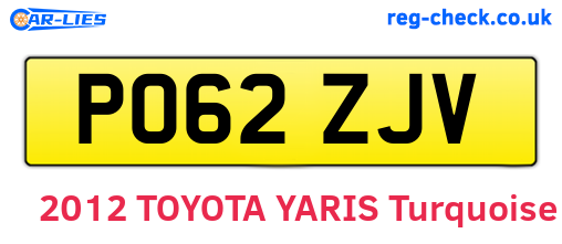 PO62ZJV are the vehicle registration plates.