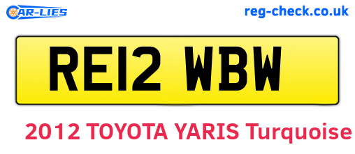 RE12WBW are the vehicle registration plates.