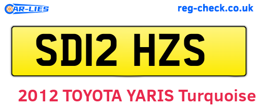 SD12HZS are the vehicle registration plates.
