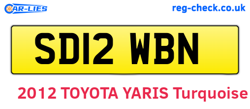 SD12WBN are the vehicle registration plates.