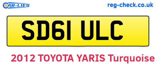 SD61ULC are the vehicle registration plates.