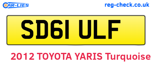 SD61ULF are the vehicle registration plates.