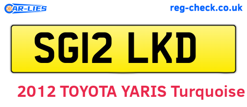 SG12LKD are the vehicle registration plates.