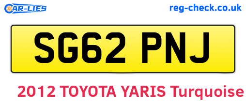 SG62PNJ are the vehicle registration plates.