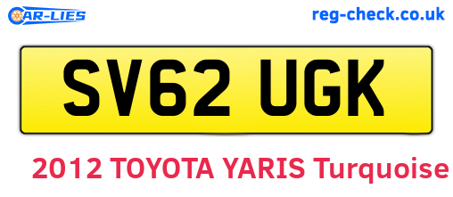 SV62UGK are the vehicle registration plates.