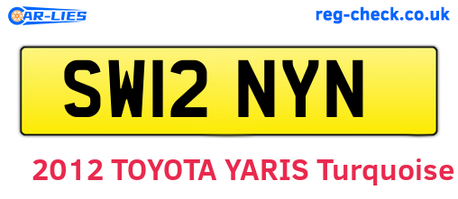 SW12NYN are the vehicle registration plates.