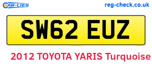 SW62EUZ are the vehicle registration plates.