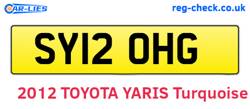 SY12OHG are the vehicle registration plates.