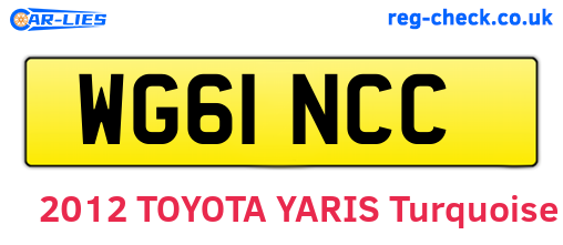 WG61NCC are the vehicle registration plates.