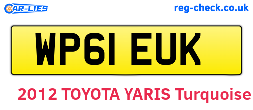 WP61EUK are the vehicle registration plates.