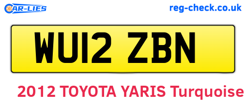 WU12ZBN are the vehicle registration plates.