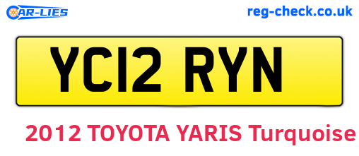 YC12RYN are the vehicle registration plates.