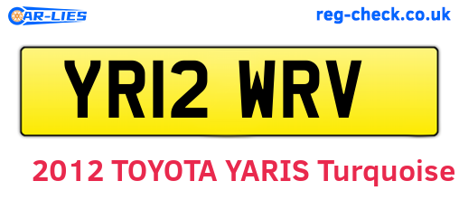 YR12WRV are the vehicle registration plates.