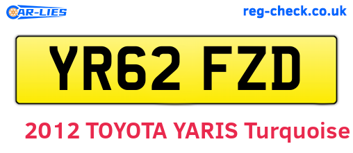 YR62FZD are the vehicle registration plates.