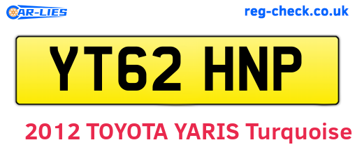 YT62HNP are the vehicle registration plates.