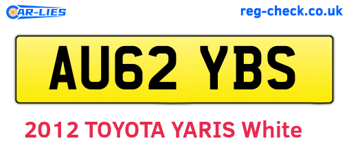 AU62YBS are the vehicle registration plates.