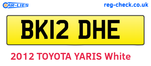 BK12DHE are the vehicle registration plates.