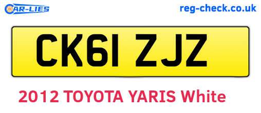 CK61ZJZ are the vehicle registration plates.