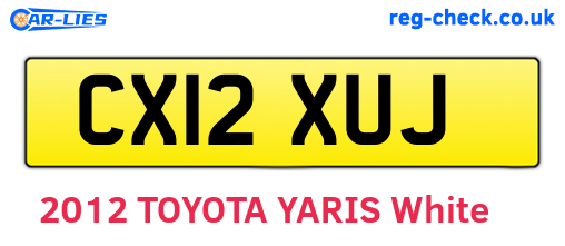CX12XUJ are the vehicle registration plates.