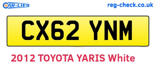 CX62YNM are the vehicle registration plates.