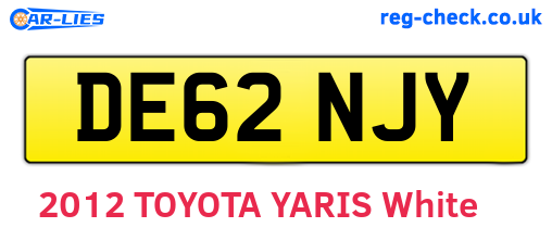 DE62NJY are the vehicle registration plates.