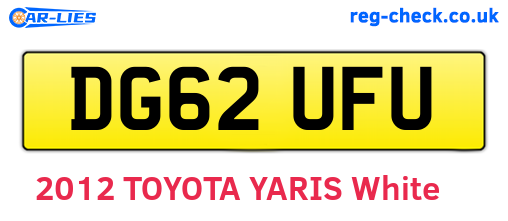 DG62UFU are the vehicle registration plates.