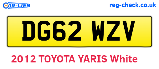 DG62WZV are the vehicle registration plates.