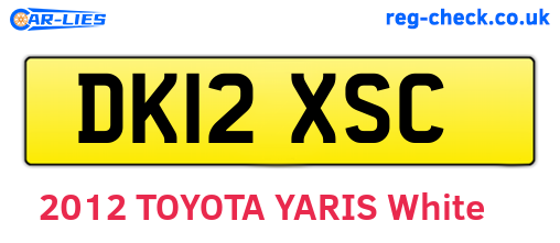 DK12XSC are the vehicle registration plates.
