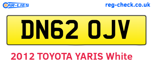 DN62OJV are the vehicle registration plates.