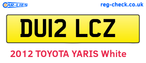 DU12LCZ are the vehicle registration plates.