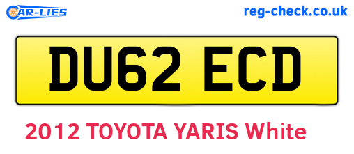 DU62ECD are the vehicle registration plates.