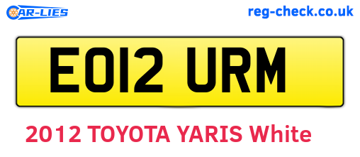 EO12URM are the vehicle registration plates.
