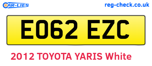 EO62EZC are the vehicle registration plates.