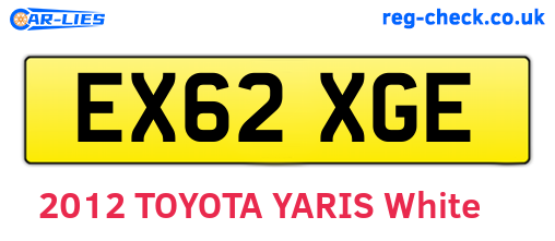 EX62XGE are the vehicle registration plates.