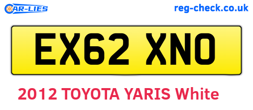 EX62XNO are the vehicle registration plates.