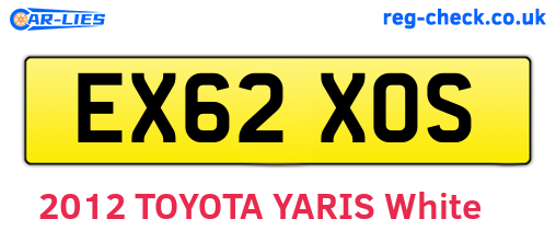 EX62XOS are the vehicle registration plates.