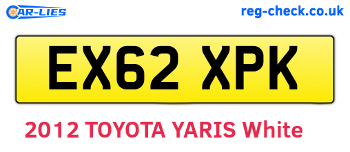 EX62XPK are the vehicle registration plates.